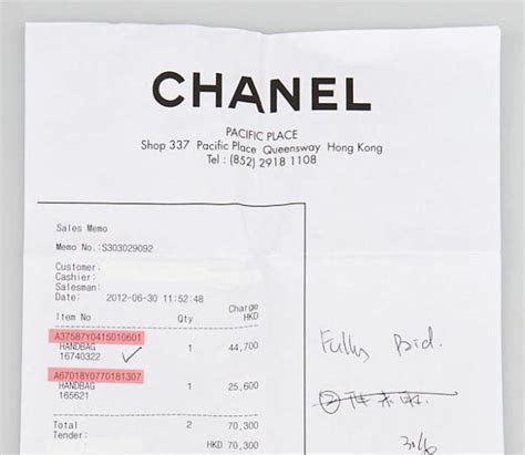 buy chanel receipts|chanel tags.